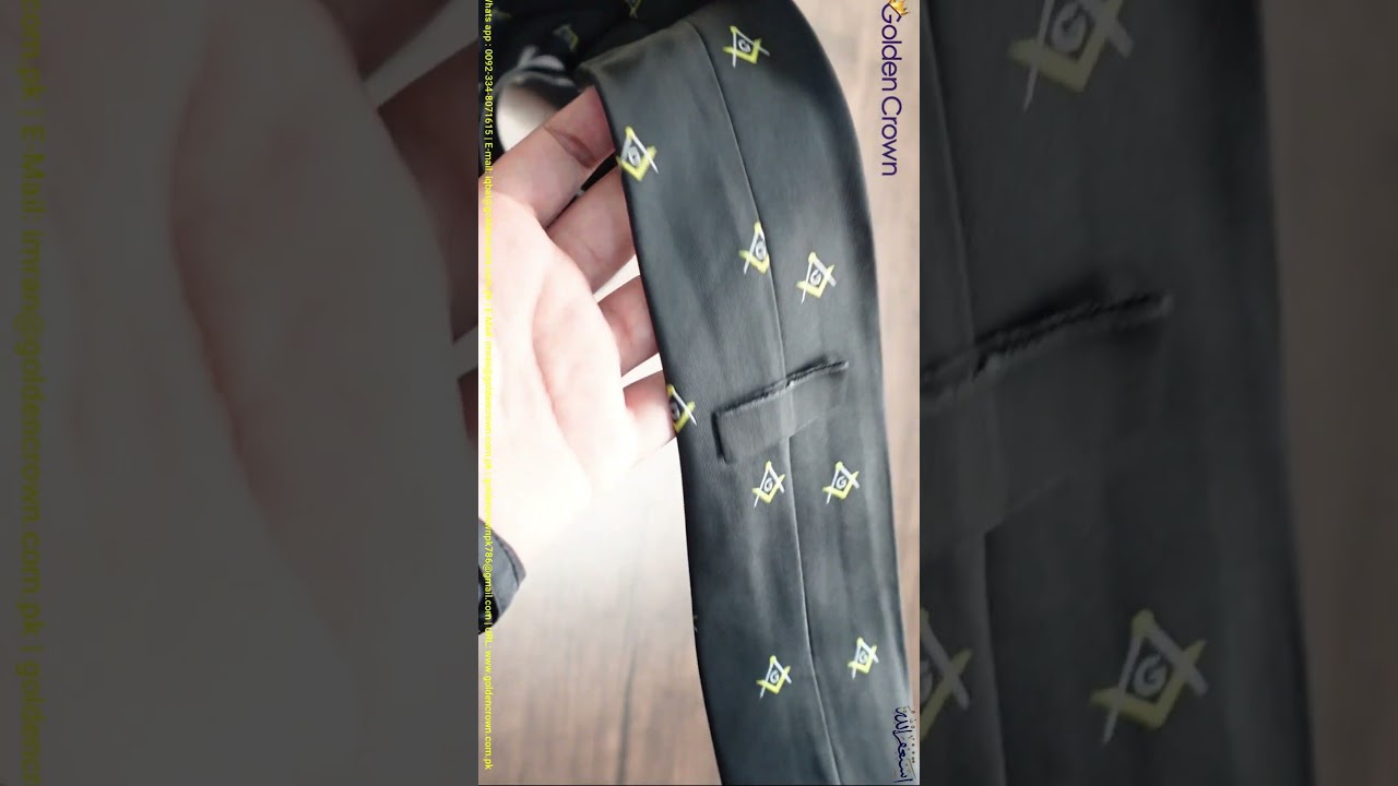 Masonic Craft Masons 100% Silk Tie,  Embroided Square Compass & G Lodge Gift