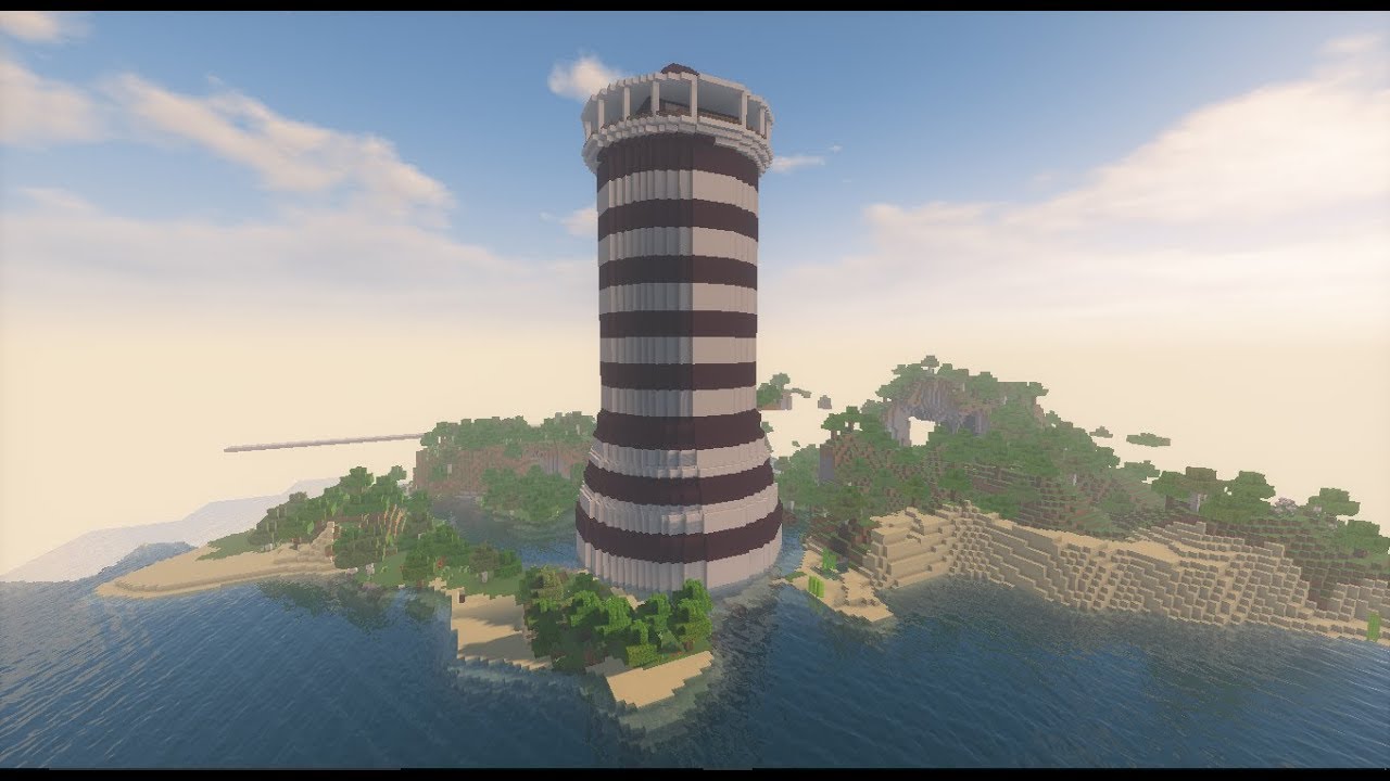 Massive Minecraft Lighthouse With A Shader - YouTube