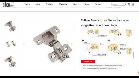 2-Hole American matte surface one-stage fixed short arm hinge