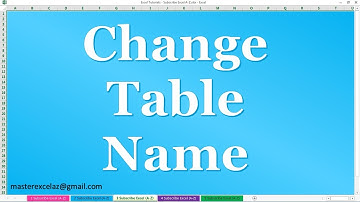 How to Change Table Name in MS Excel Office 2016