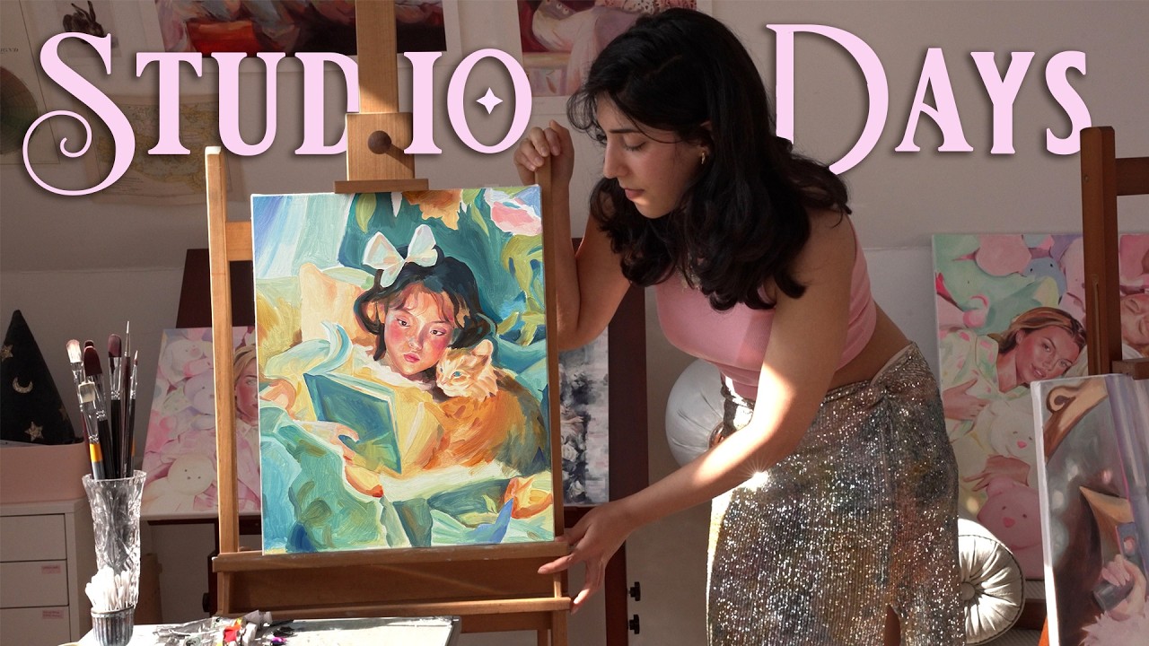 Cozy Weeks in my Art Studio 🌟 Oil Painting, Slow Hobbies & Print making ...