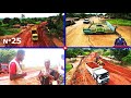 Nkamba 25 travaux de construction de la route traitement de la couche de fondation