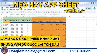 [Appsheet-12] Xóa phiếu nhập xuất nhưng vẫn lưu lại được số liệu tồn đầu screenshot 4