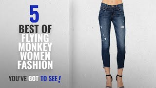Flying Monkey Women Fashion [2018 Best Sellers]: Flying Monkey Mid Rise Slanted Unfinished Hem Ankle