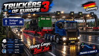 🚛 SCANIA 2013 HAULING A 128-TON LOCOMOTIVE! 🔥 | TRUCKERS OF EUROPE 3 | Stuttgart 🇩🇪 to Zurich 🇨🇭