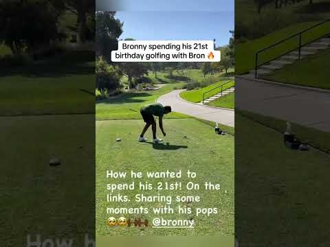 Bronny spending birthday time on the course with pops 🥹 (via kingjames/IG)