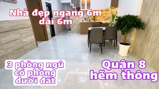 Bán nhà đẹp quận 8 khu an ninh 3 phòng ngủ 3tỷ950 hẽm thông #0706696269