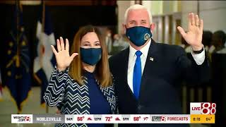 VP Pence, Karen Pence vote at City County Building