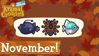 Alle EVENTS, INSEKTEN & FISCHE im NOVEMBER » Animal Crossing New Horizons 🌴