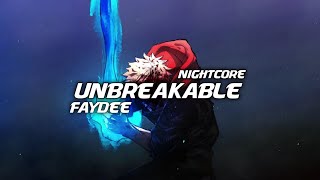 Nightcore - Unbreakable ( Faydee ft. Miracle) | Lyrics