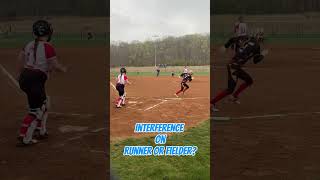 Runner or Fielder?! 🤔 Interference on Grounder to Shortstop | 14U Fastpitch Softball🔥 #softball