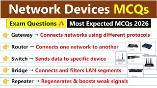 Top 40 Network Devices MCQs 💻 | Router, Switch, Hub, Bridge