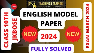 Class 10th english model paper 2024 | jkbose| fully solved #jkbose screenshot 4