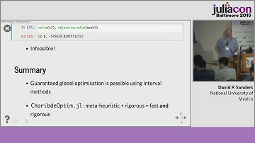 Guaranteed Constrained and Unconstrained Global Optimisation in Julia | D.P. Sanders | JuliaCon 2019