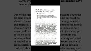 The Trolley Problem (1967+) - Case Study #morality #abortion #doctrine #double #effect #ethics