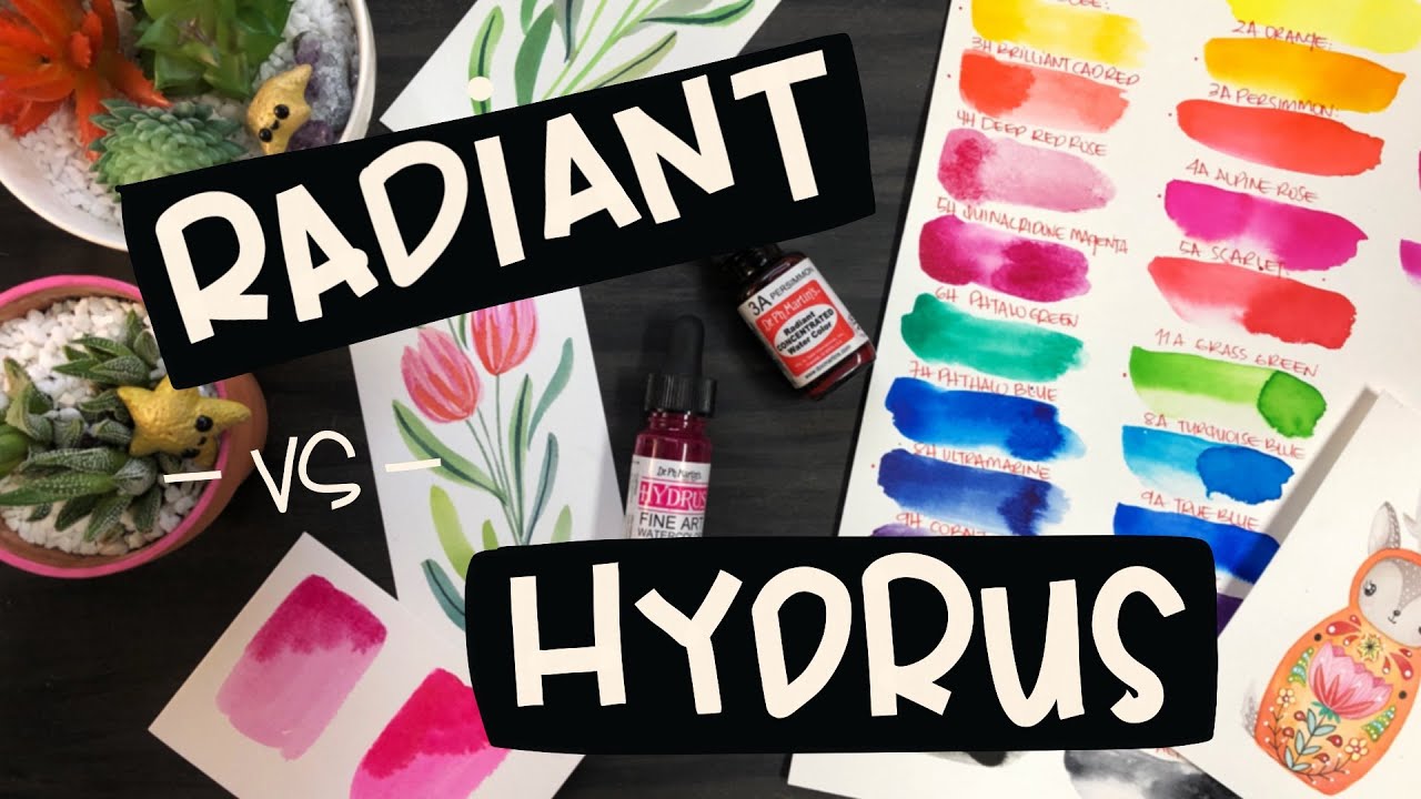 Dr. Ph. Martin's Radiant -vs- Hydrus LIQUID Watercolors 