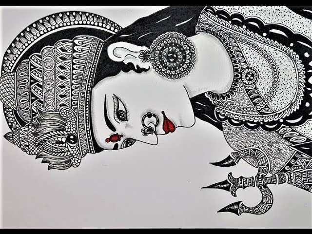 Navratri Special Drawing Very Easy | Maa Durga Drawing Oil Pastel | Maa  Durga Face Drawing Easy - YouTube