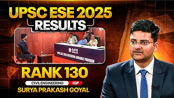 UPSC ESE Final Result 2025 | Surya Prakash Goyal | ESE Rank 130 CE | ESE Interview Guidance Program