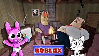 BABY PINKI vs GRUMPY GRAN.exe CAUGHT MR PICKLE SLEEPING in HER CHAIR! #roblox #obby