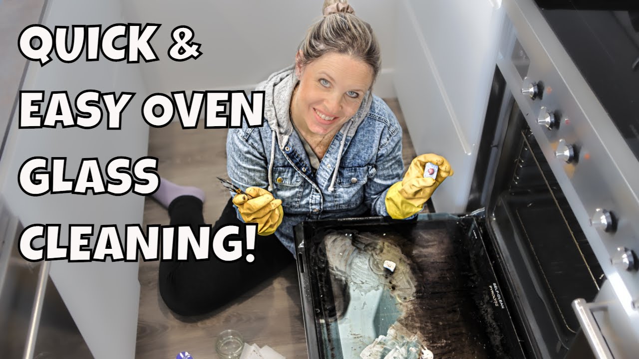 How to clean oven glass door #cleaningtips #cleaninghacks 