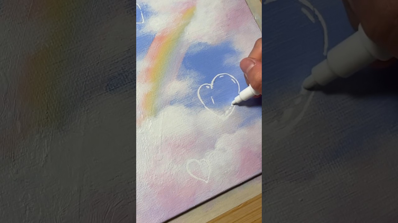 Bonbon Clouds with Acrylics☁🌈