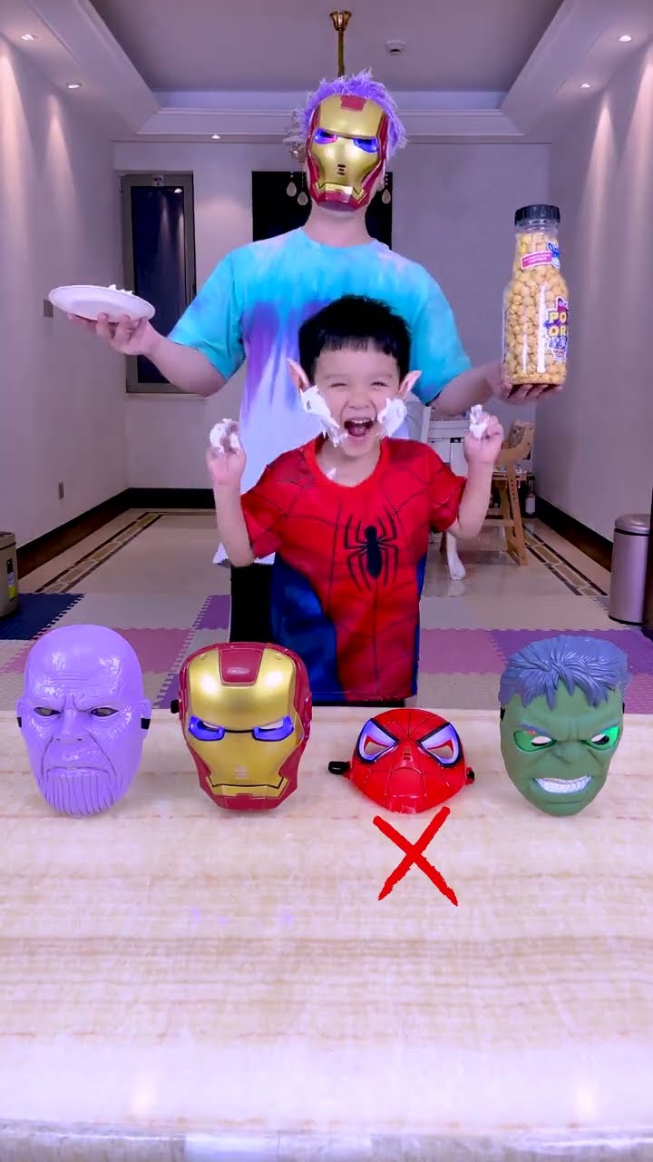 Guess the Mask Challenge丨मास्क चैलेंज का अनुमान लगाएं#Funnyfamily#Partygames#Shorts#Challenge