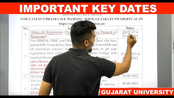 New Important Key Dates | Gujarat University Admission 2022 | GSEB, CBSE & Other Board | UGT