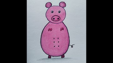 Easy pig Drawing using circle... @sreebaviart #drawing #funny #art #funnyvideo