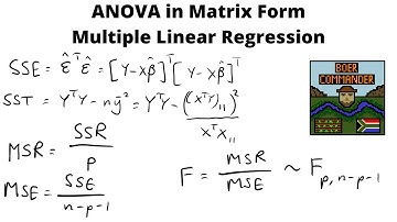 ANOVA Matrix Form Multiple Linear Regression