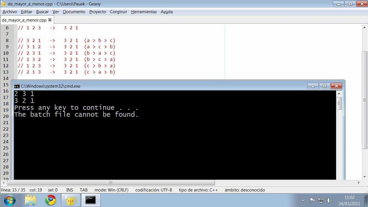 Ordenar 3 numeros (versión 1) - YouTube