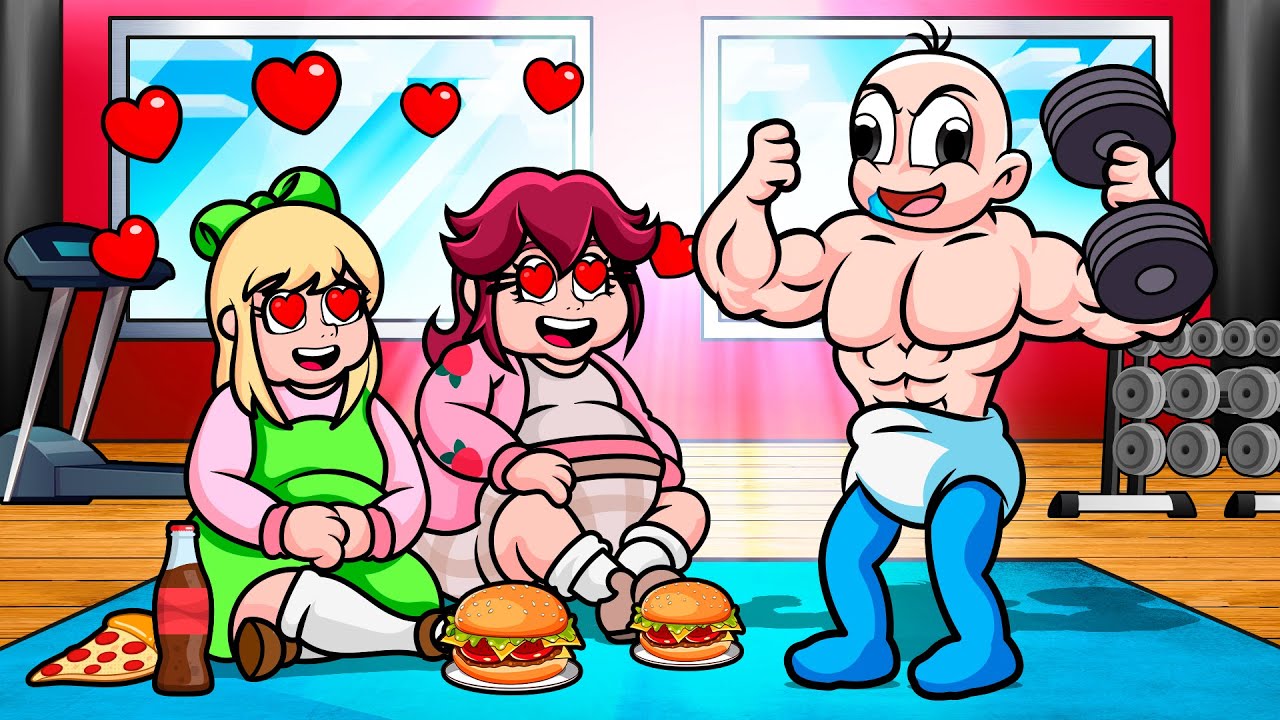 Me VOLVÍ  SUPER FUERTE para IMPRESIONAR a mis AMIGAS en Minecraft 😱 BEBE NOOB