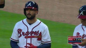 WSH@ATL: Markakis lines an RBI single to left field