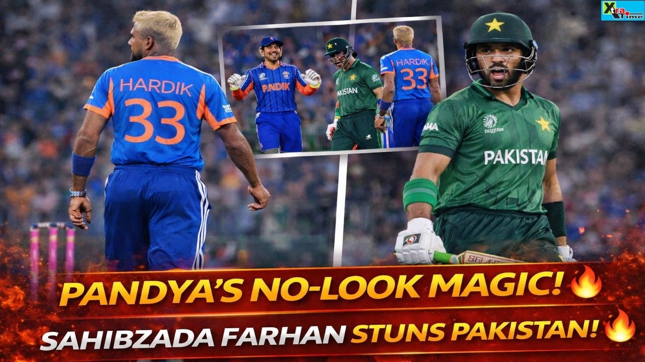 Индия против Пакистана. Видео, на котором Хардик Пандья выводит Сахибзаду Фархана из игры, не гля...