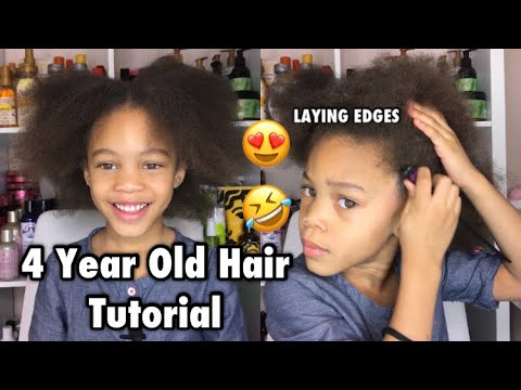 4 Year Old Hair Tutorial | Watch Her Lay Her Edges Like A Pro 😂
