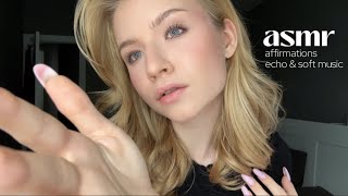 ASMR Gentle Affirmations for Deep Relaxation After a Long Day | Mic Brushing, Echo, Soft Music