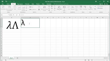 How to insert lambda symbol in Excel