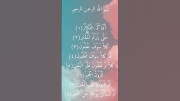 Surahe Al-Takathur سورة التكاثر #سورة_التكاثر  #القرآن_الكريم #تلاوة #ترند #شورتس
