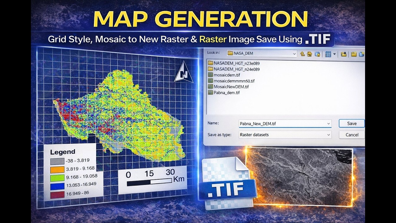 Mosaic to new raster and grid style and Raster data save use tif Some ...