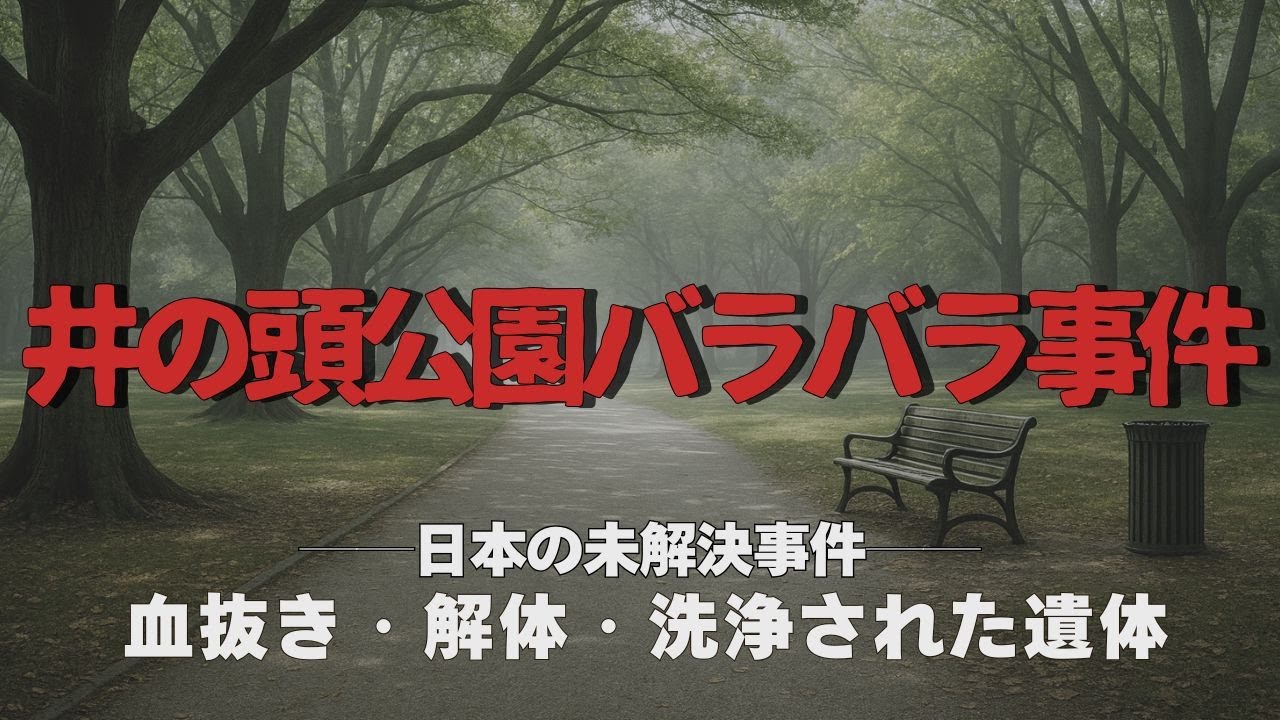 【日本の未解決事件】井の頭公園バラバラ事件あまりにも巧妙な処理と犯人像