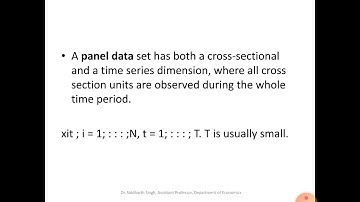 Econometrics Introduction to Panel Data M.A. II semester, B.A VI sem Dr.Siddharth Singh (Economics)