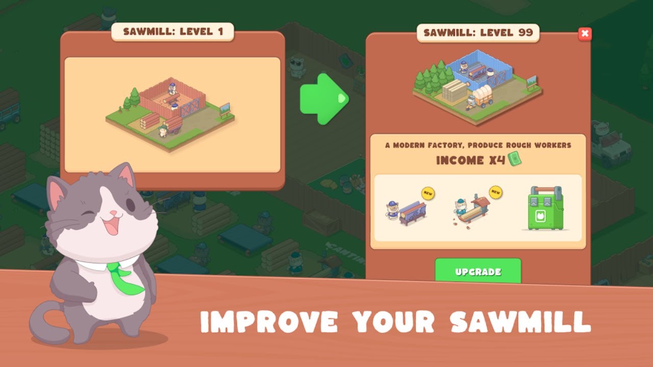Idle Cat Lumber Gameplay Android Mobile - YouTube