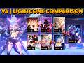 V4 | Sw Lv.999 E0 Lightcone Comparison | New Memory of Chaos 4.2 #silverwolf #swlv999