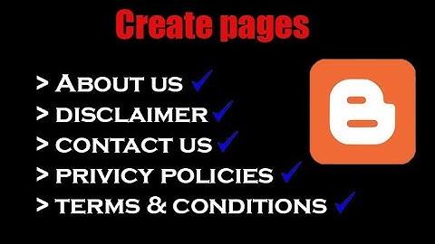 How to create pages on blogger 2023 for adsense approval
