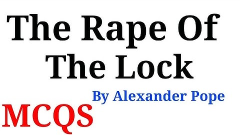 The Rape Of Lock By Alexender Pope.