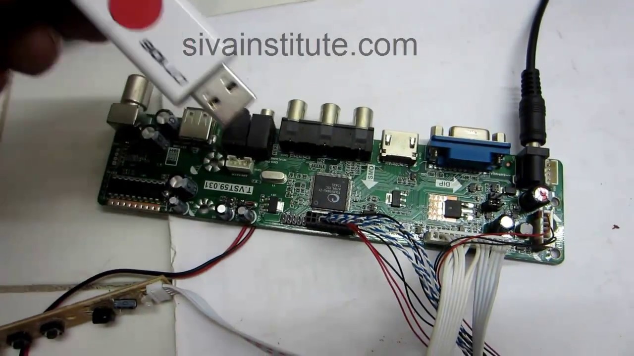How to install universal led tv board t vst59 031 youtube