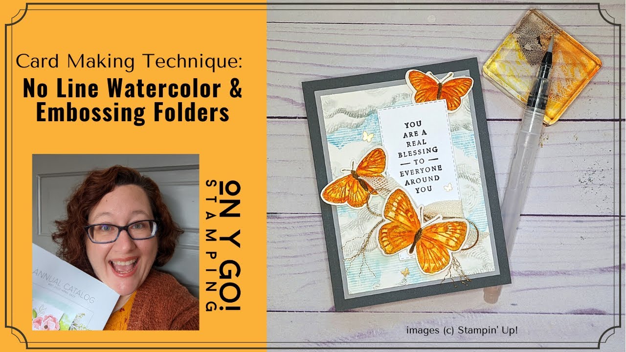 Card Making Technique: No Line Watercolor & Embossing Folders - YouTube