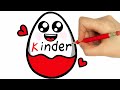 Comment dessiner kinder facile tape par tape  dessins kawaii