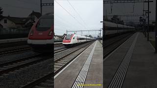 Ein SBB ICN beim Bahnhof Rupperswil im Kanton Aargau | Schweiz 2025