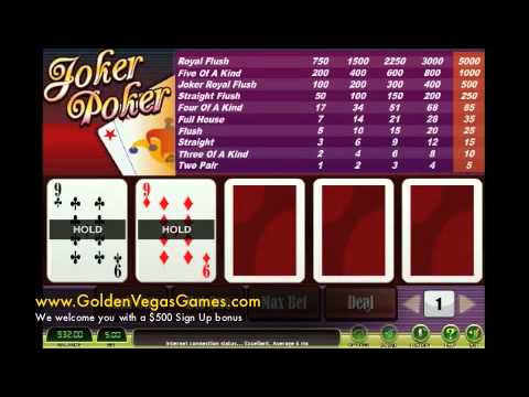 Joker Poker - Jokers Wild Video Poker -  www.goldenvegasgames.com