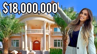 Touring $18,000,000 Dubai Villa with 24k GOLD Covered Ceilings & Swarovski Chandeliers| Raffles PALM